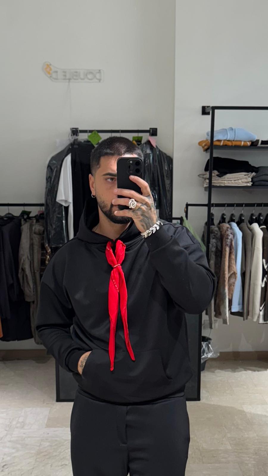 FELPA SCUBA NERA CON BANDANA