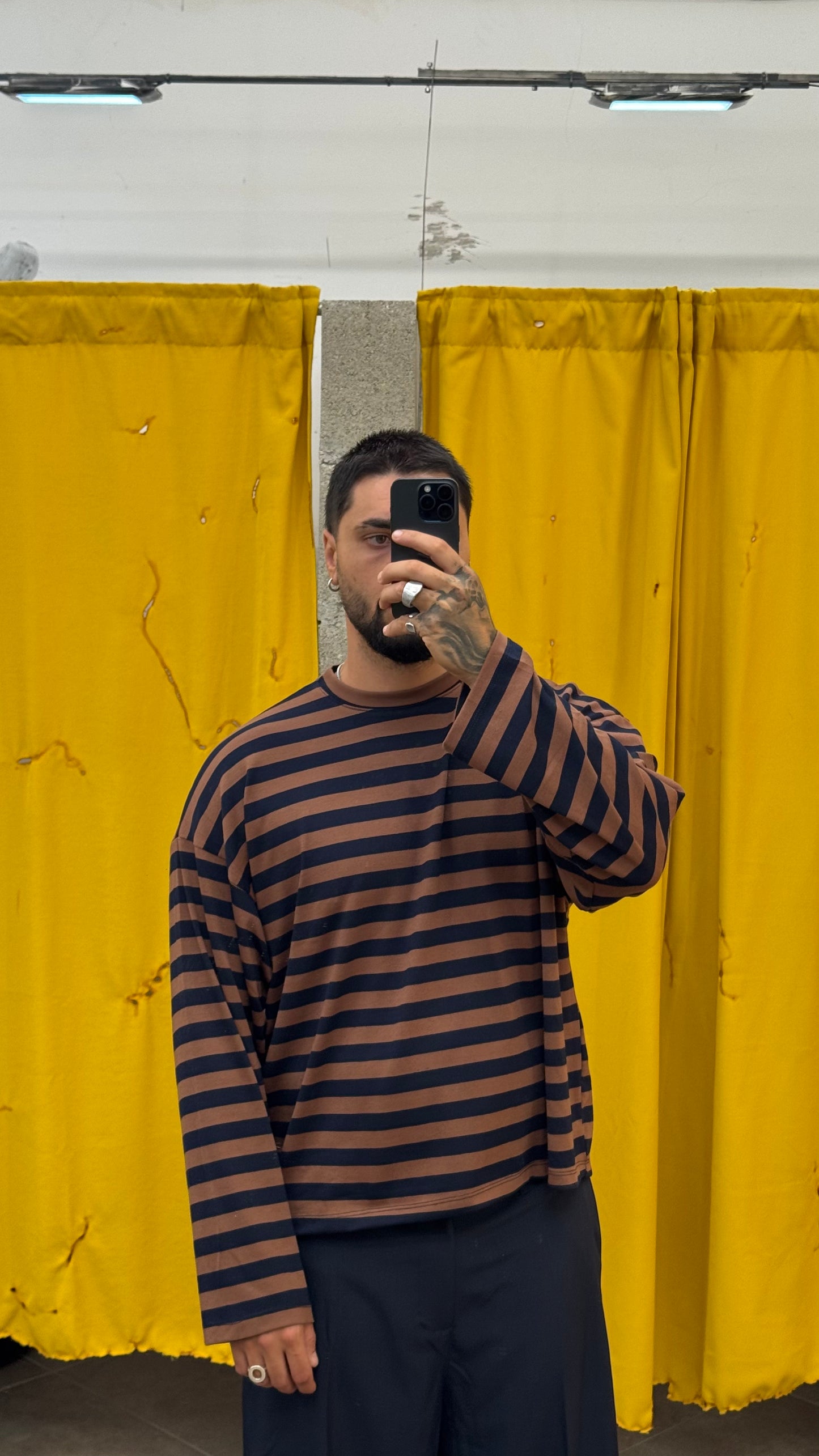 LONG SLEEVE CROP/OVER BICOLOR