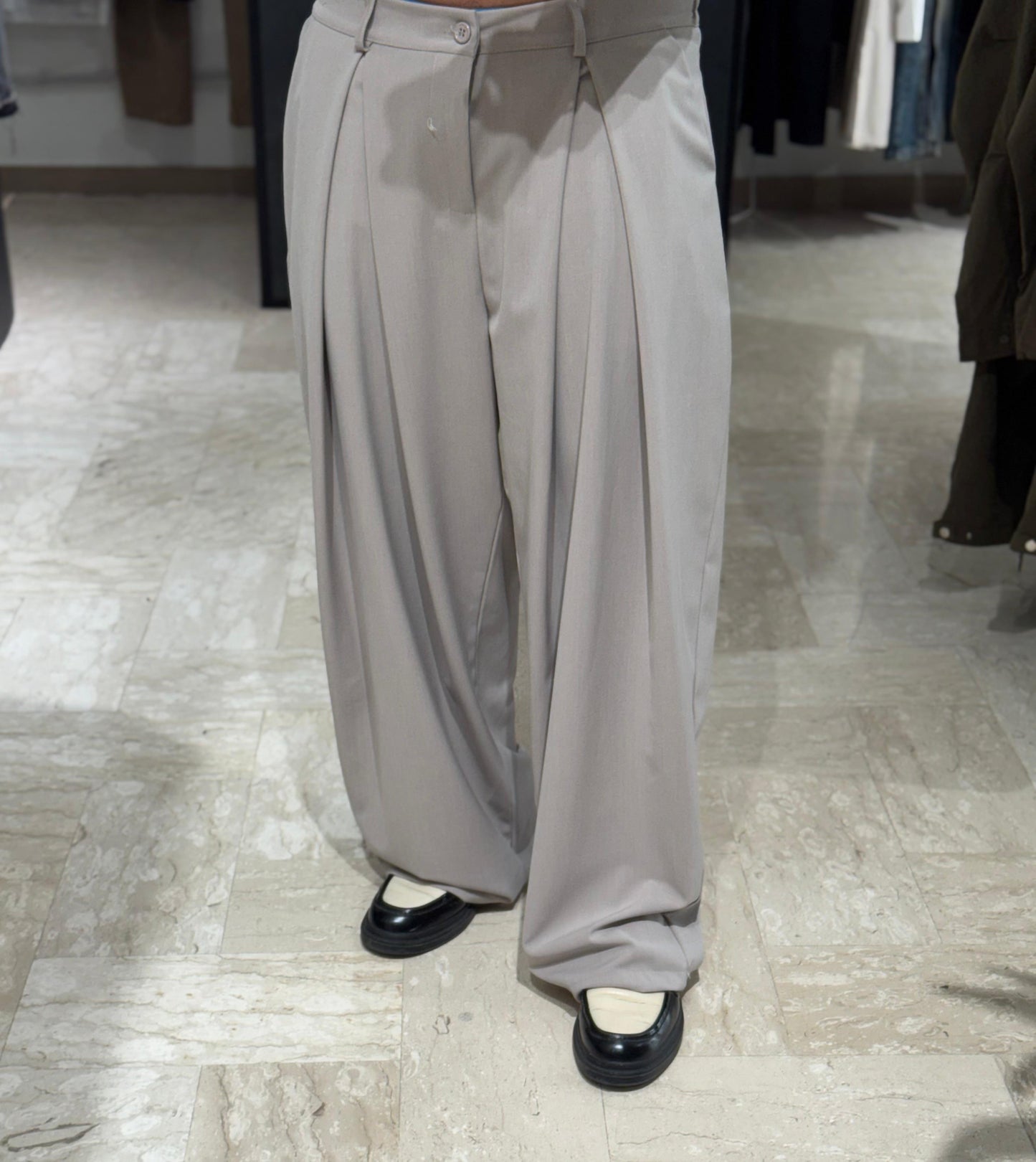 PANTALONE BEIGE DOPPIA PENCE