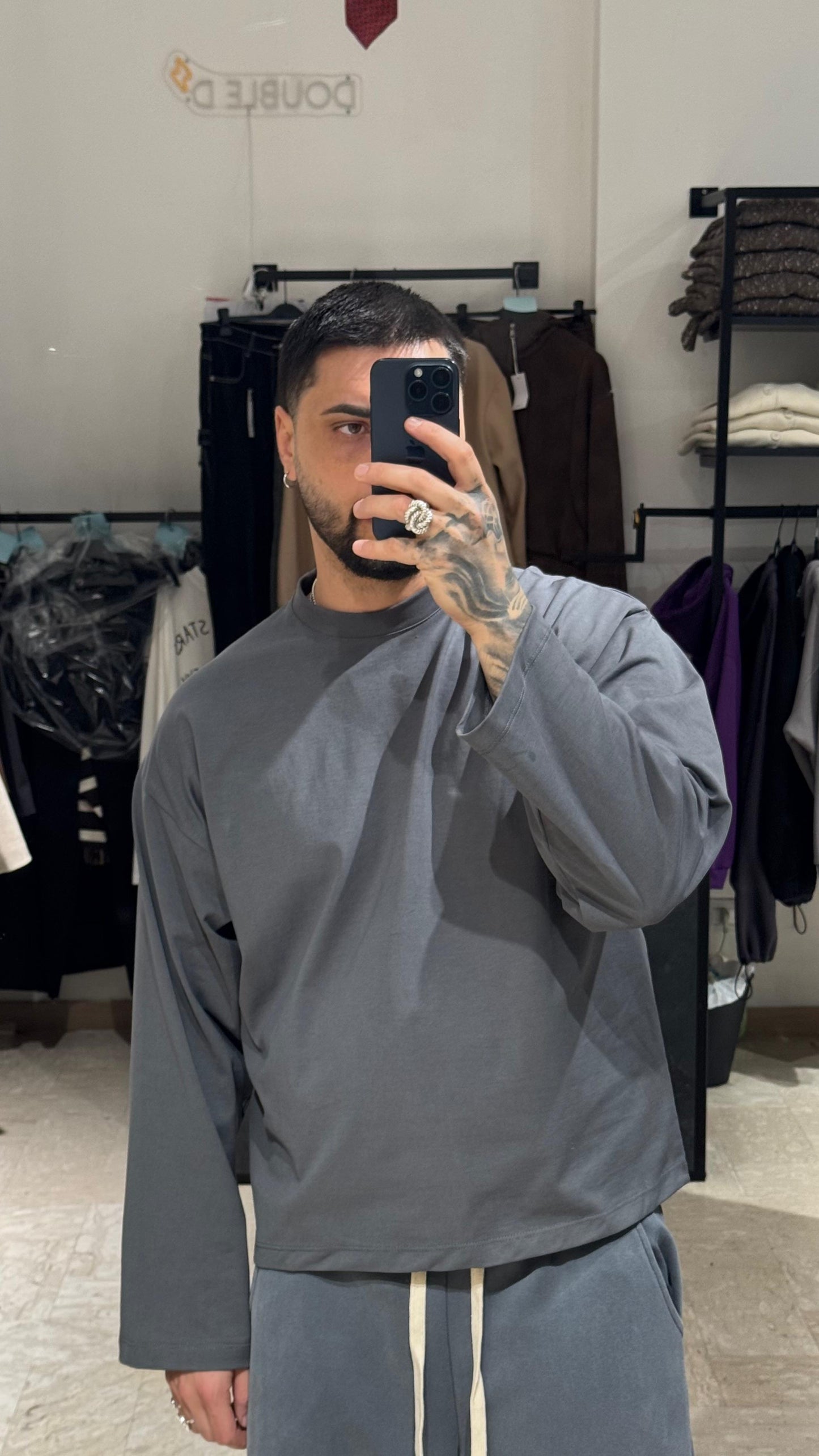 LONG SLEEVE PIOMBO CROP/OVER