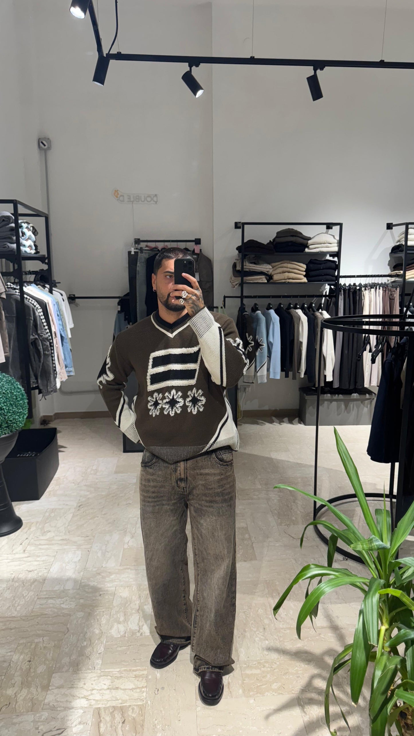 DENIM BAGGY BROWN