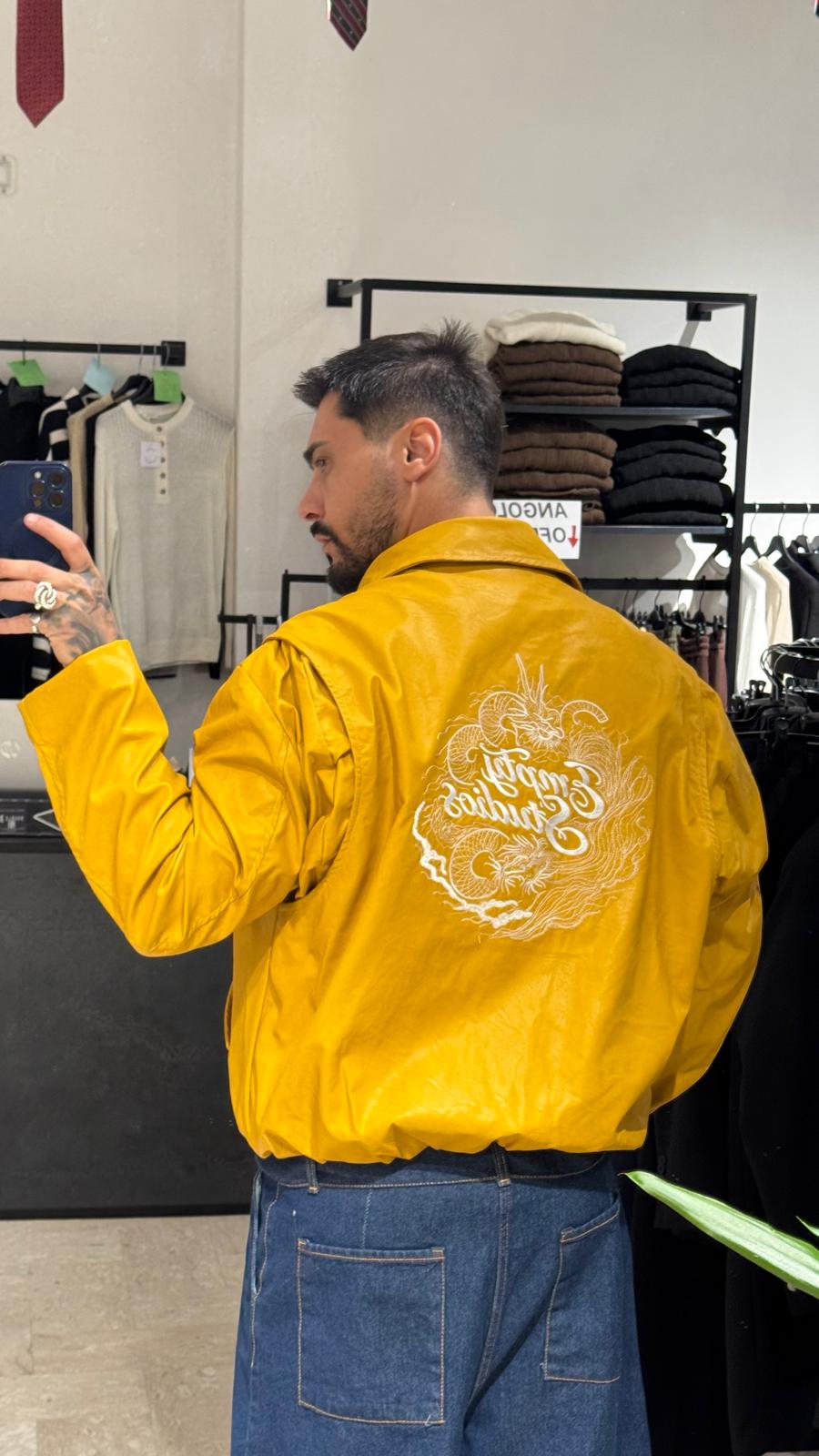 BOMBER CROP/OVER SENAPE