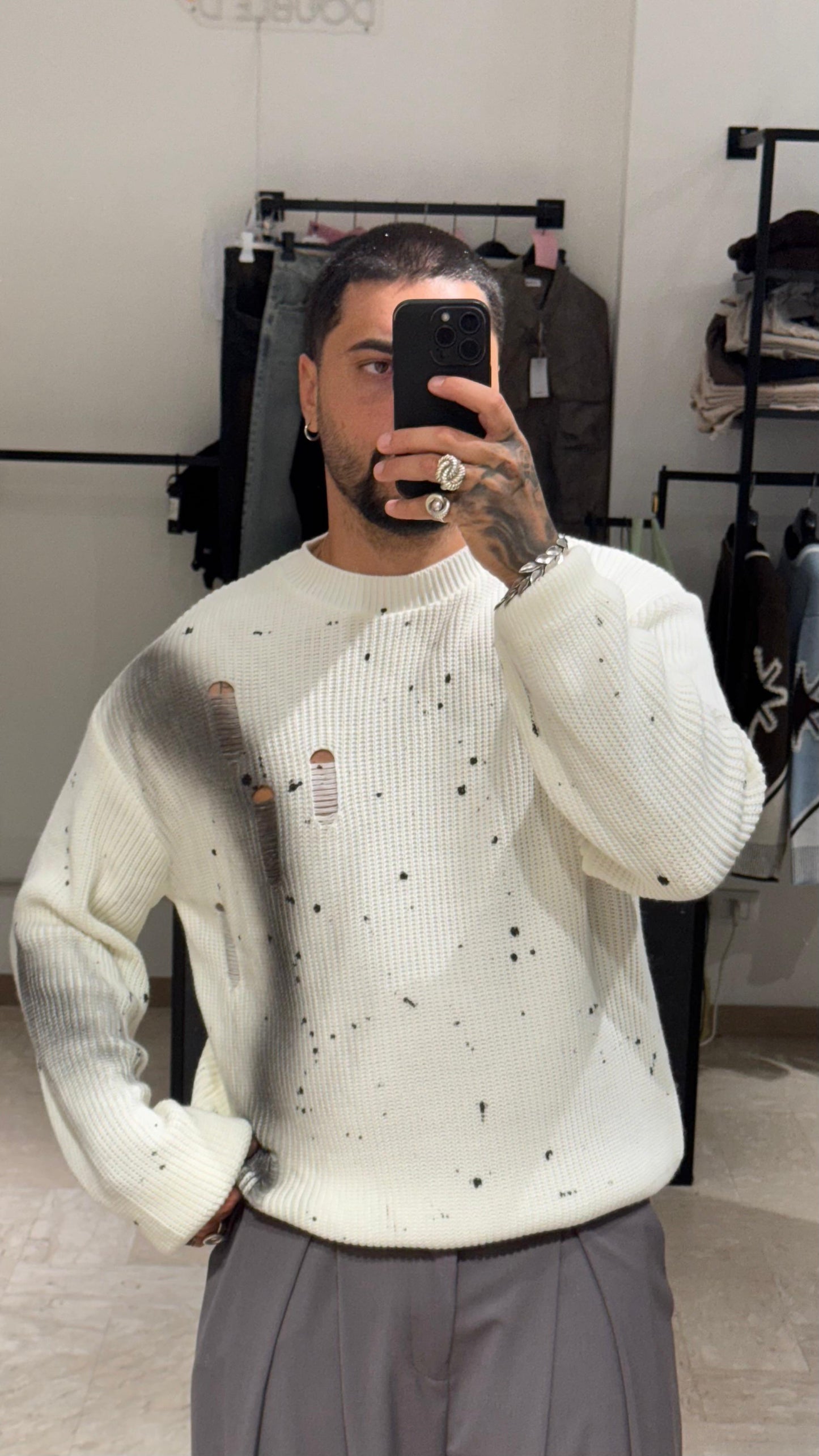 MAGLIONE PANNA DESTROIT