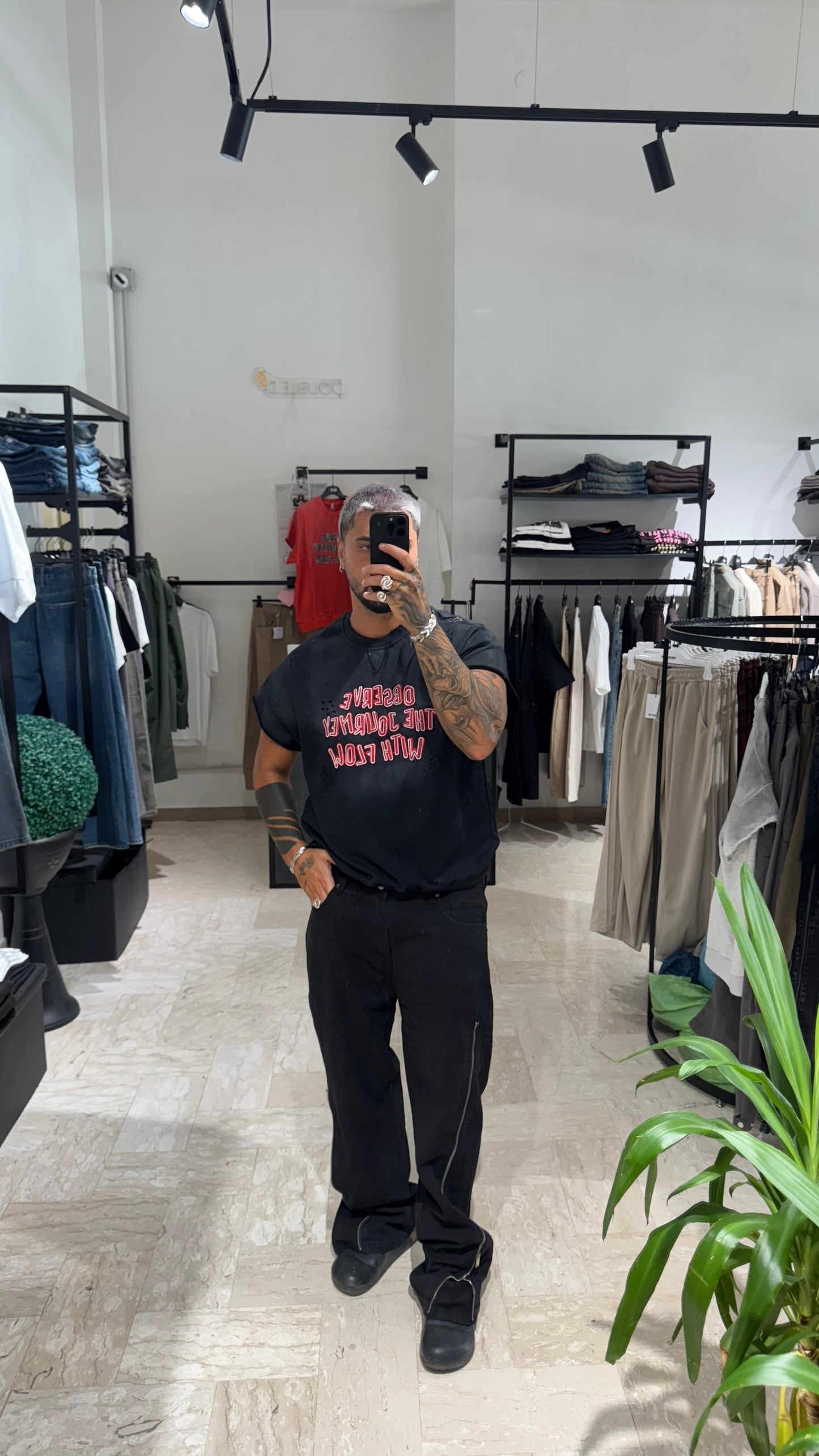 SHIRT CROP FELPATA NERA