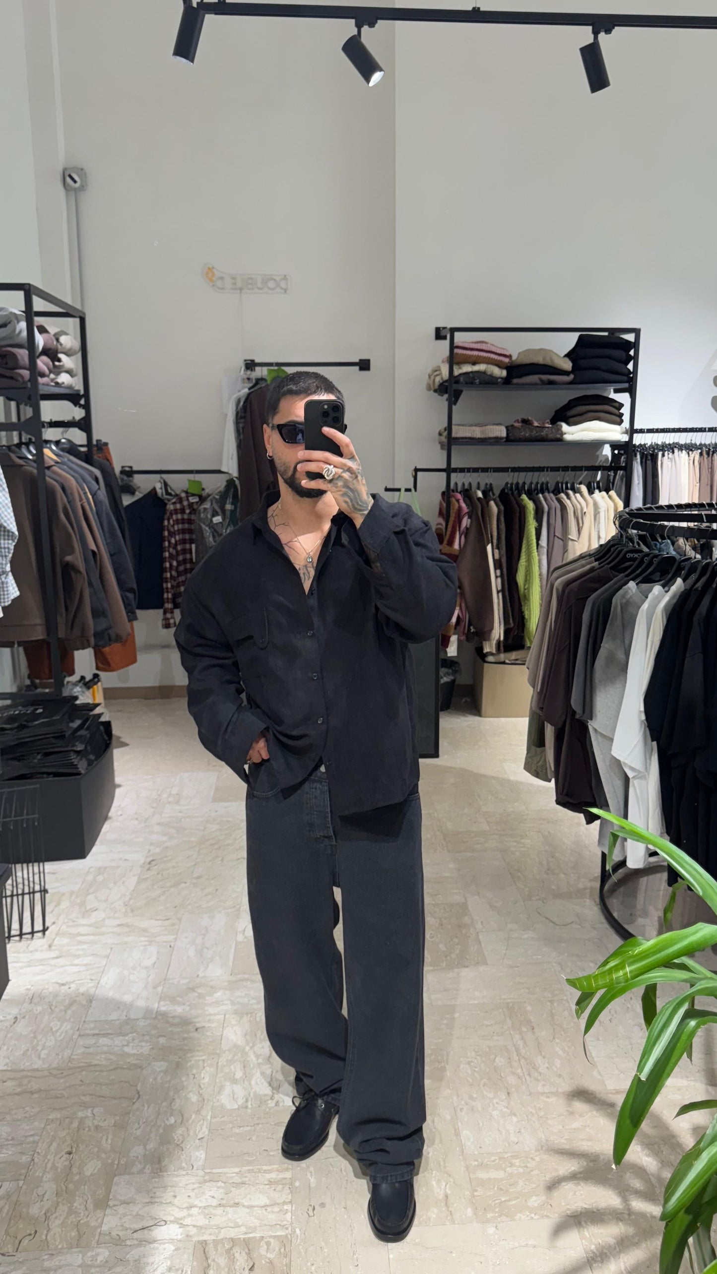 CAMICIA NERA IN DAINETTO