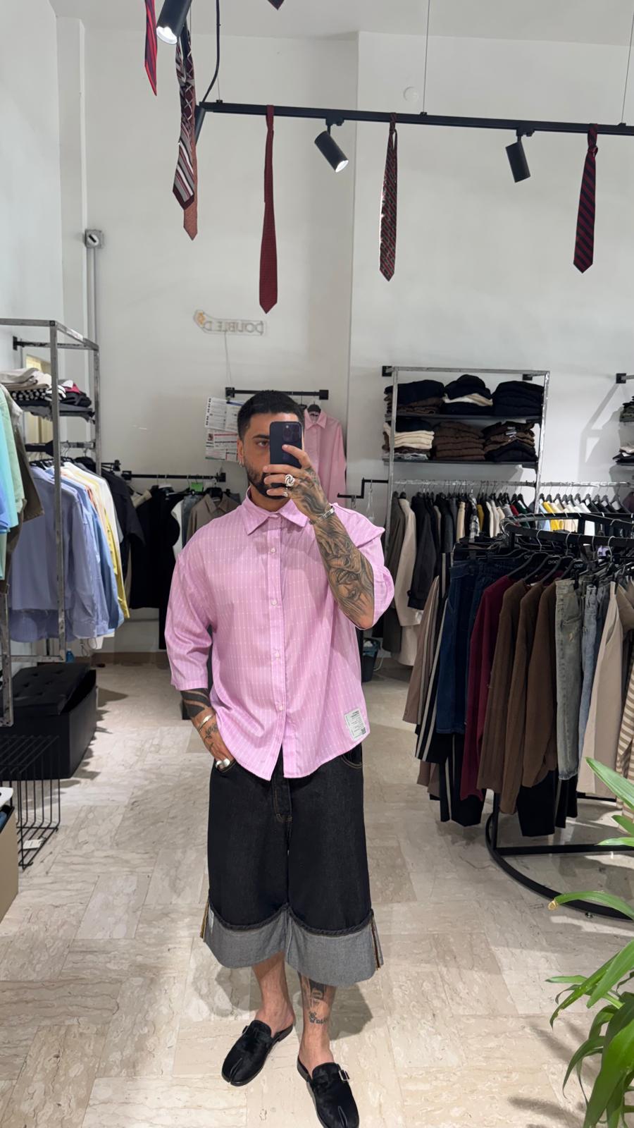 CAMICIA ROSA OVER CON MANICA A 3/4