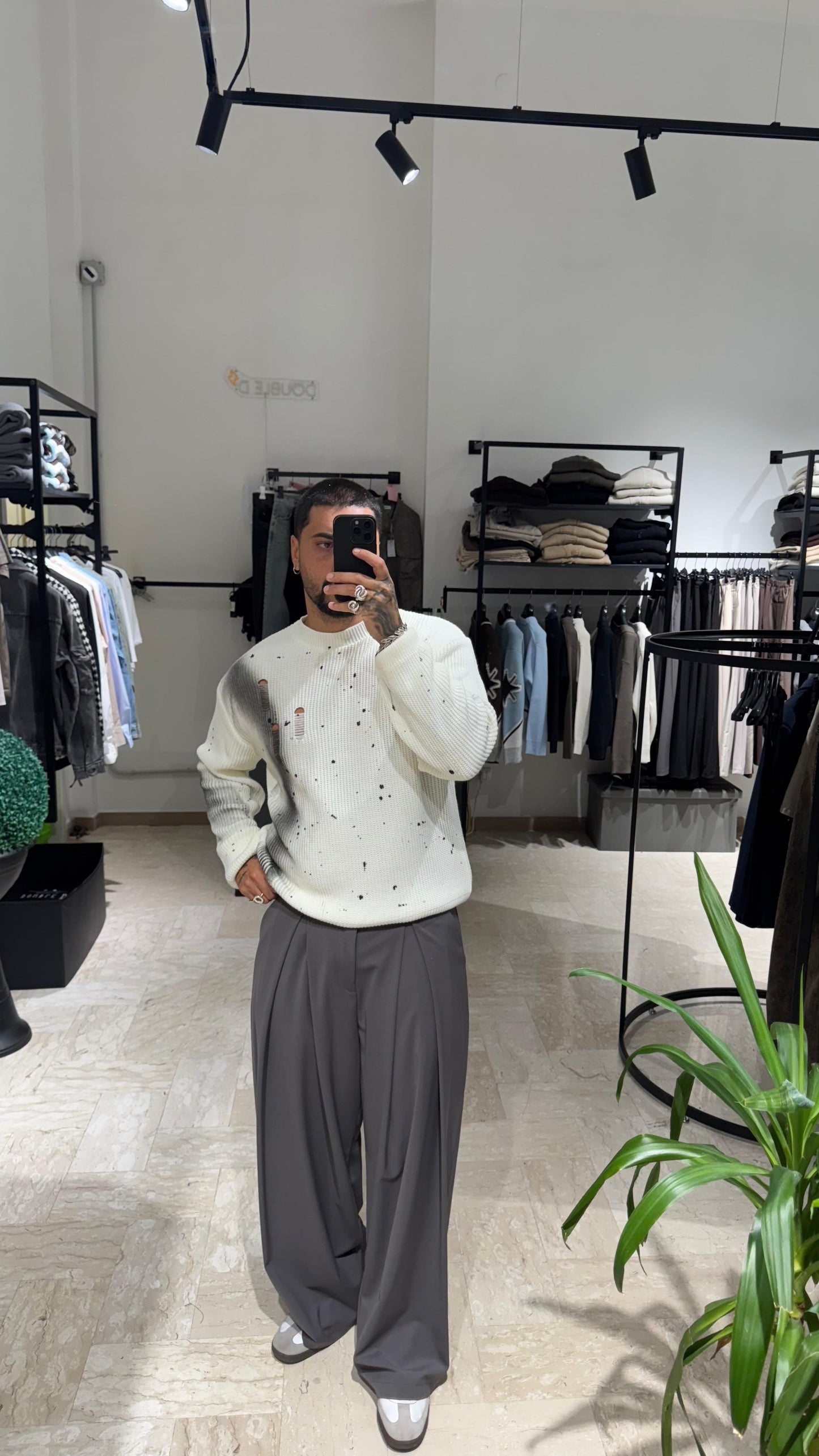 PANTALONE GRIGIO DOPPIA PENCE
