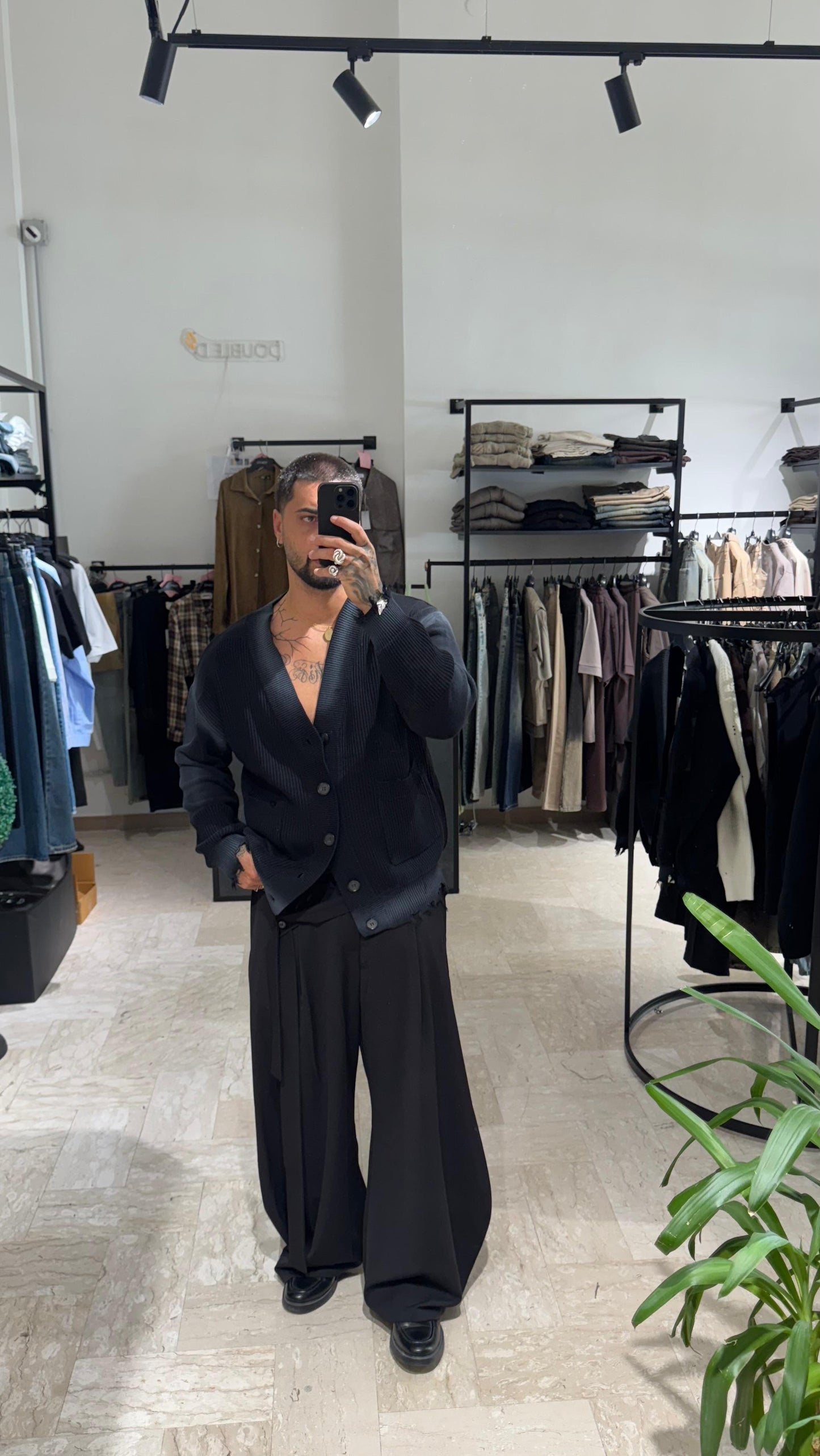 CARDIGAN NERO SFUMATO