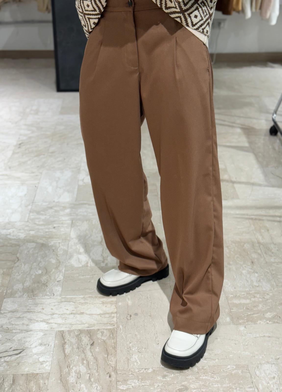 PANT MARRONE FONDO AMPIO