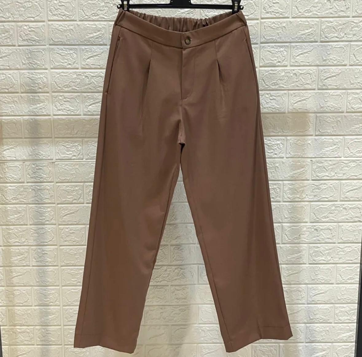 PANT MARRONE FONDO AMPIO