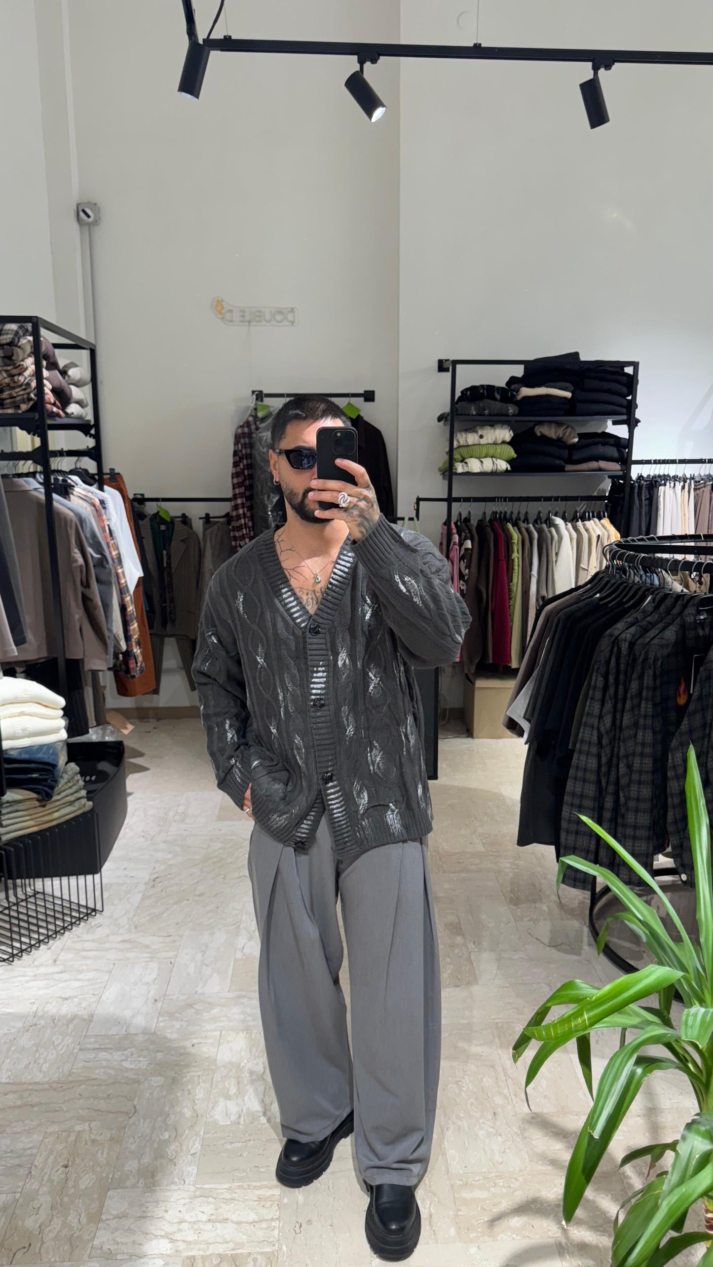 CARDIGAN GRIGIO SPORCO