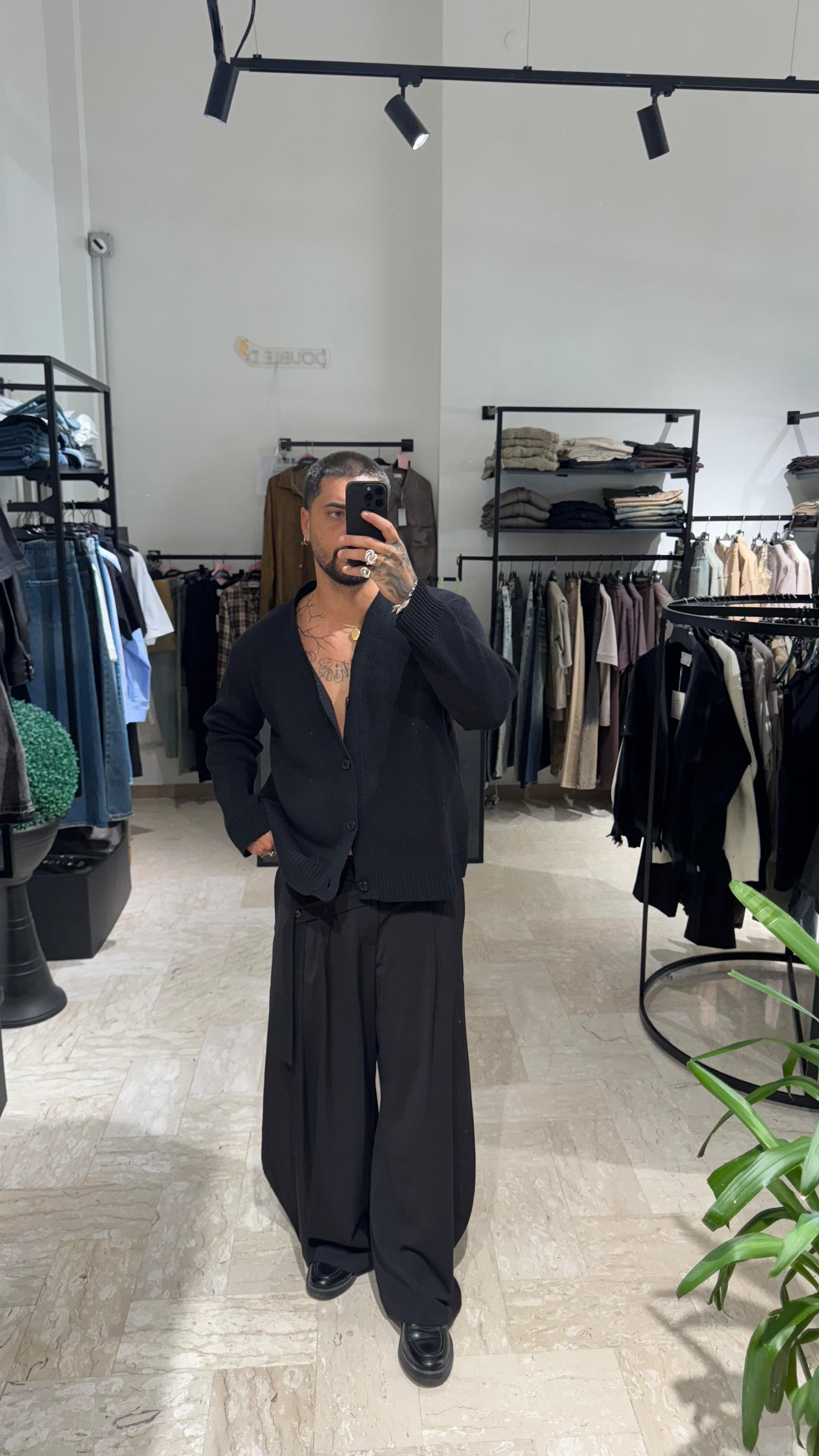 CARDIGAN NERO CROP/OVER