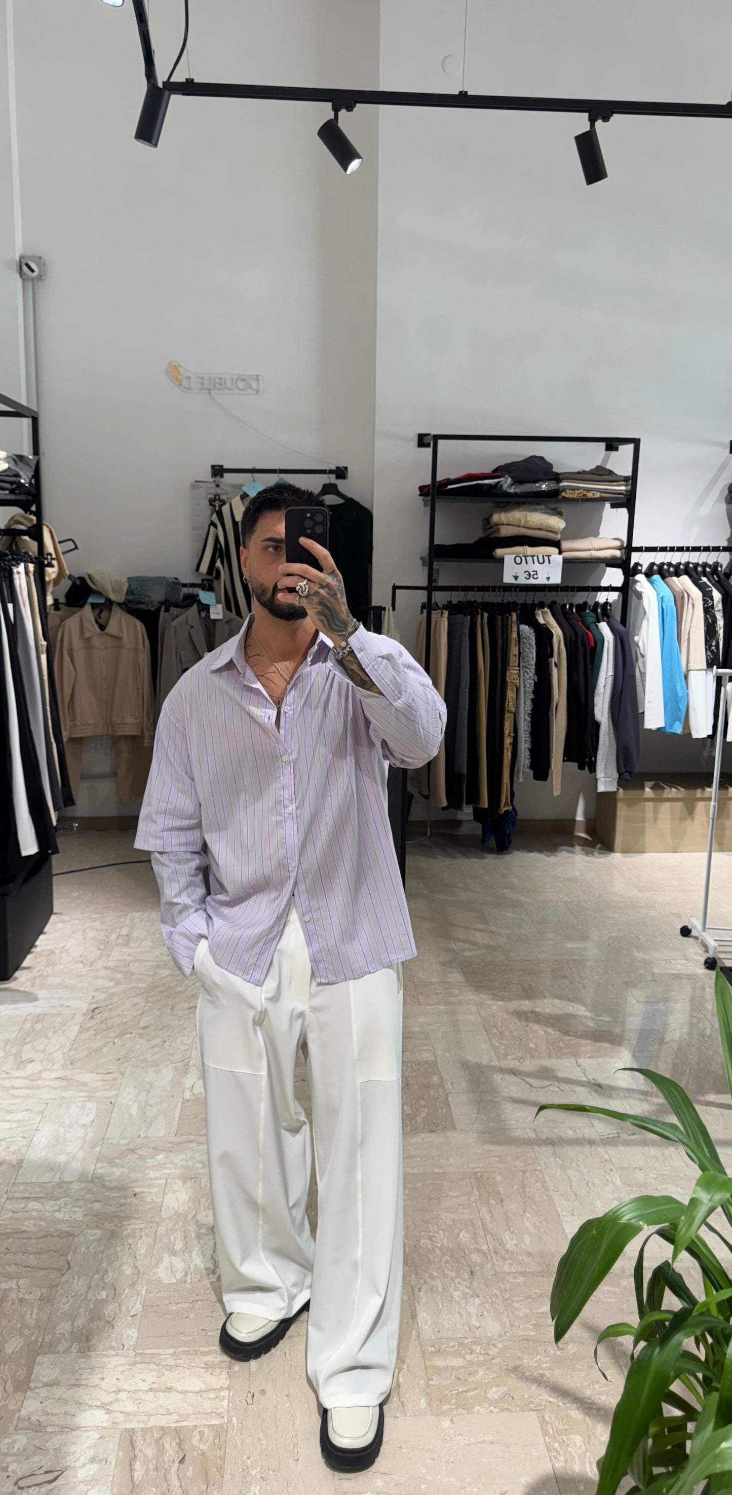 CAMICIA VIOLA DOUBLE