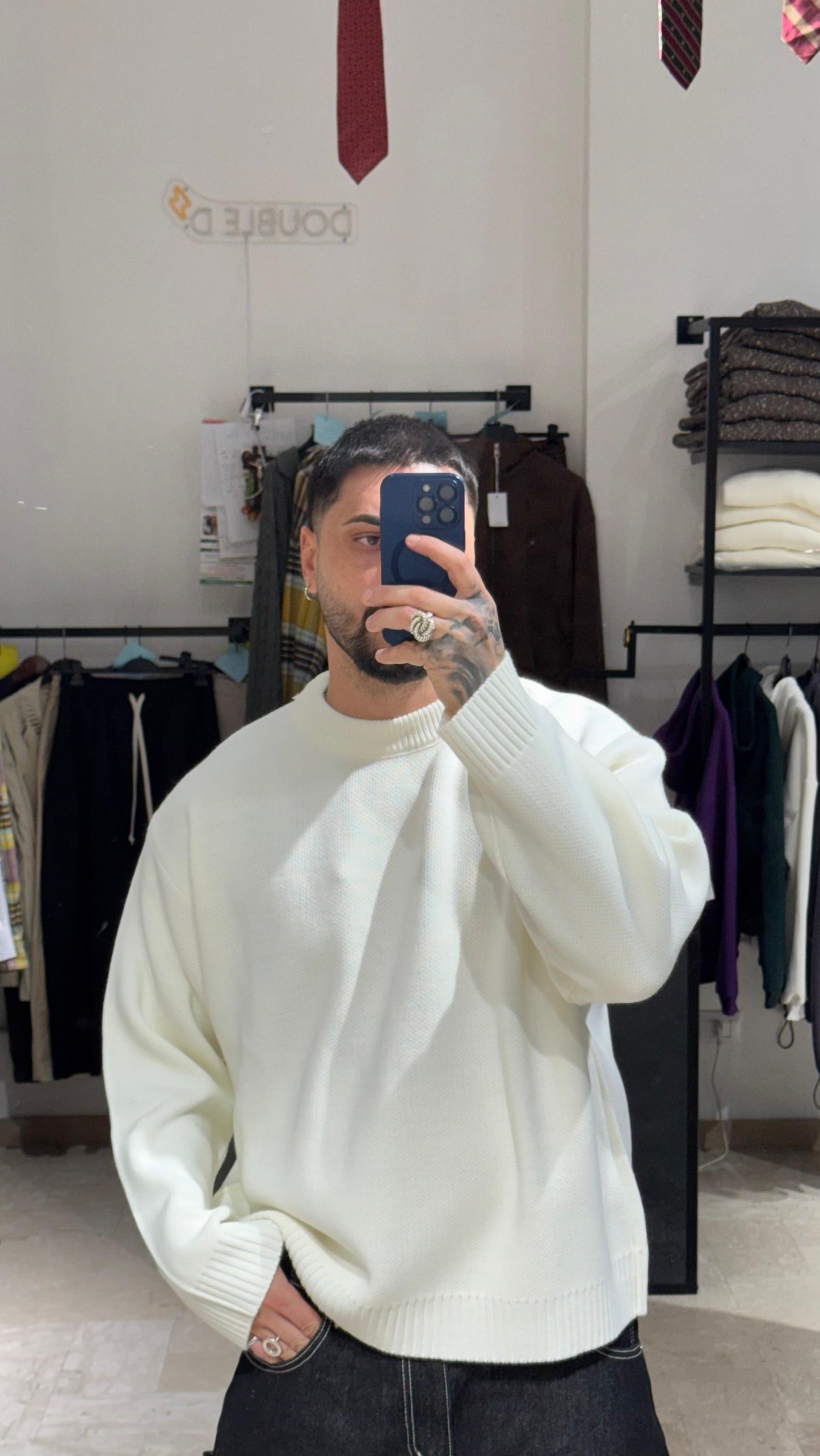 MAGLIONE PANNA CROP/OVER