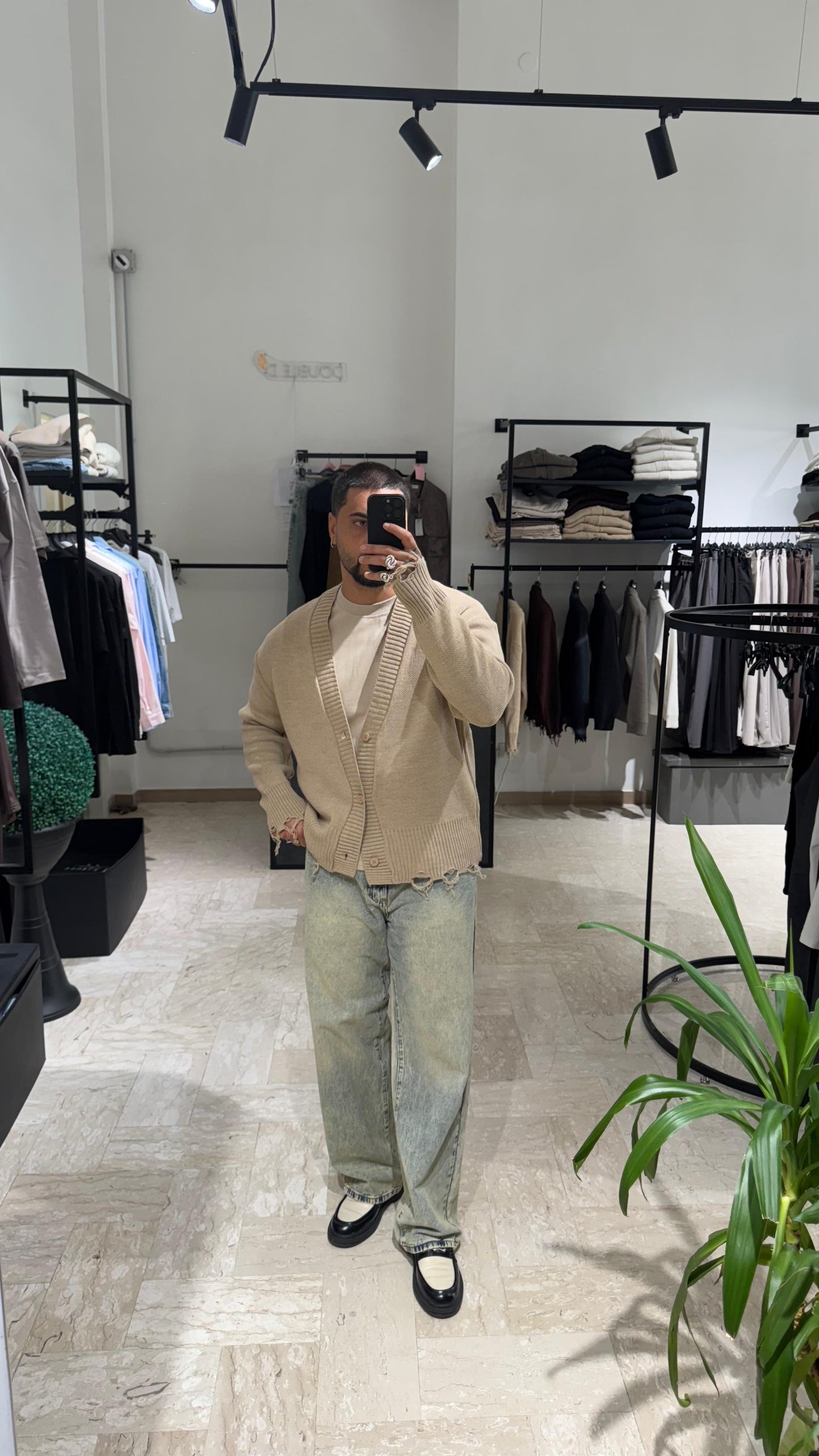 CARDIGAN BEIGE SFRANGIATO
