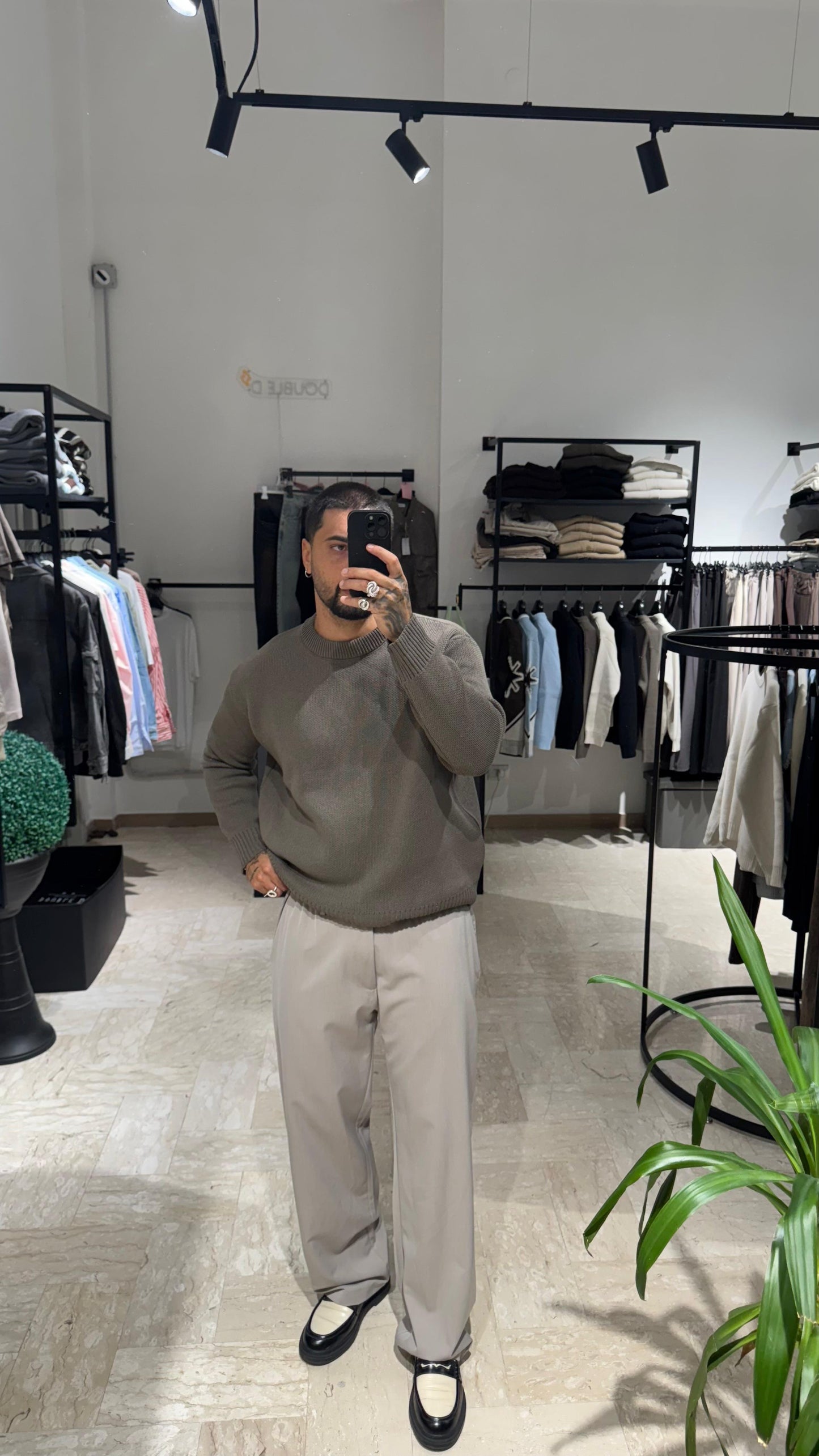 MAGLIONE TORTORA SCURO CROP/OVER