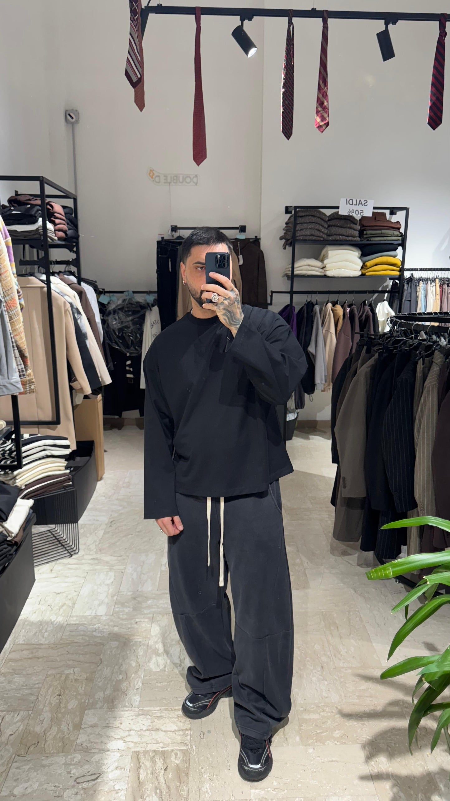 PANTATUTA BALLOON NERO SLAVATO