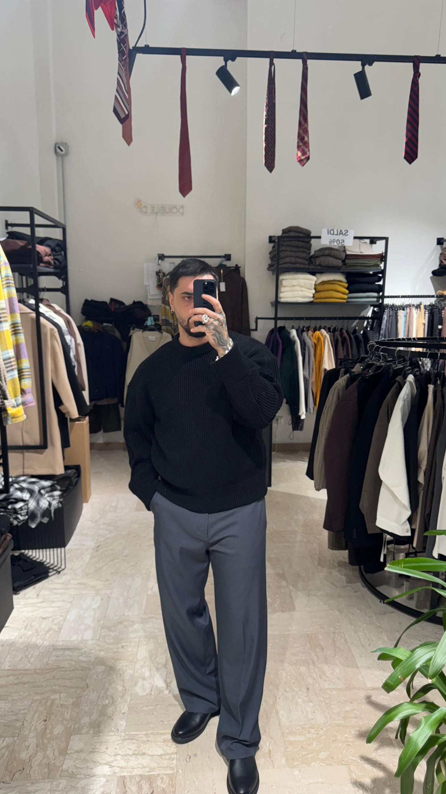 PANTALONE PIOMBO FONDO LARGO