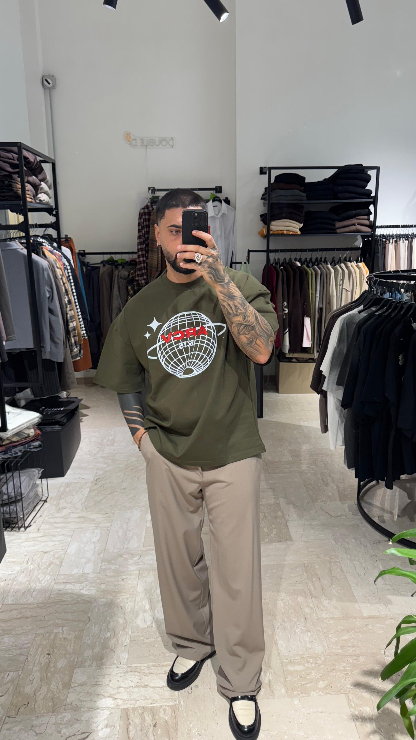 T-SHIRT VERDONE CON STAMPA