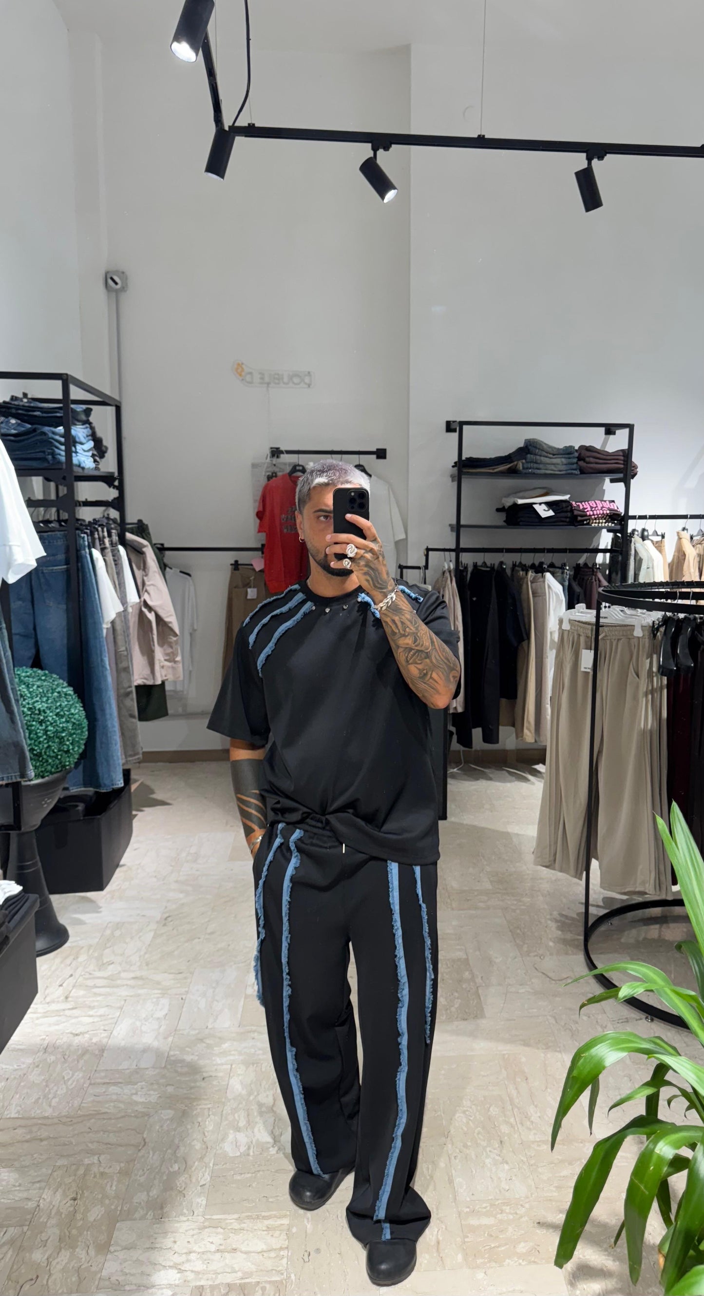 COMPLETO NERO LINE DENIM
