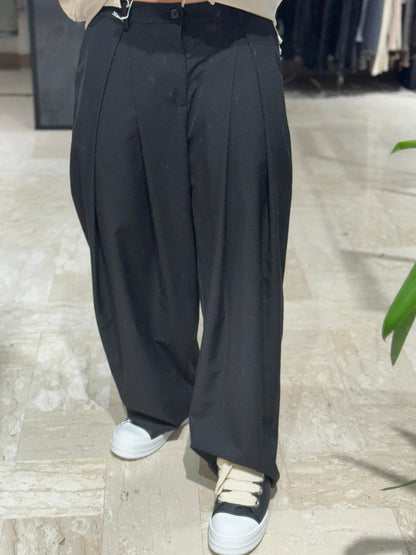PANTALONE NERO DOPPIA PENCE