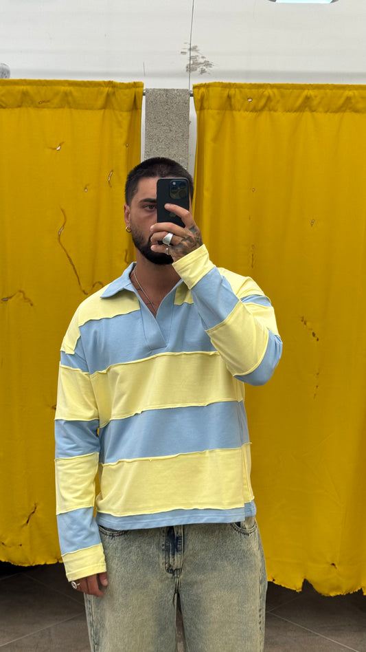 POLO CROP/OVER BICOLOR