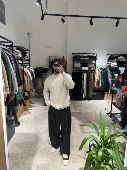 PANTALONE NERO DOPPIA PENCE