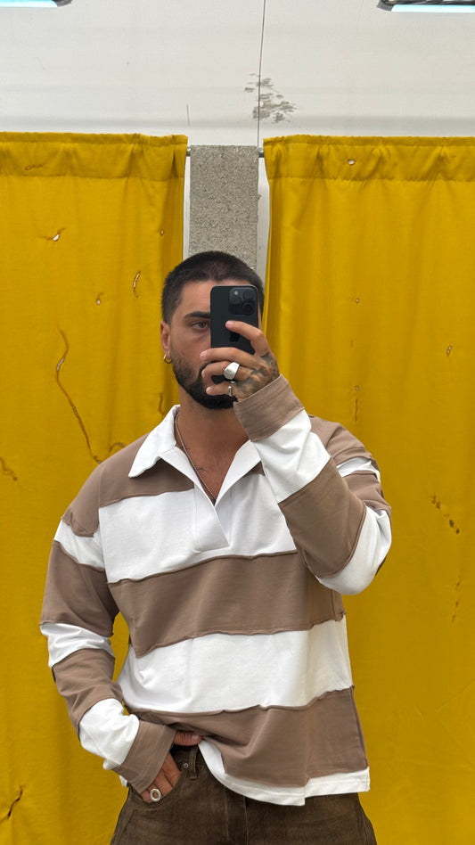 POLO CROP/OVER BICOLOR