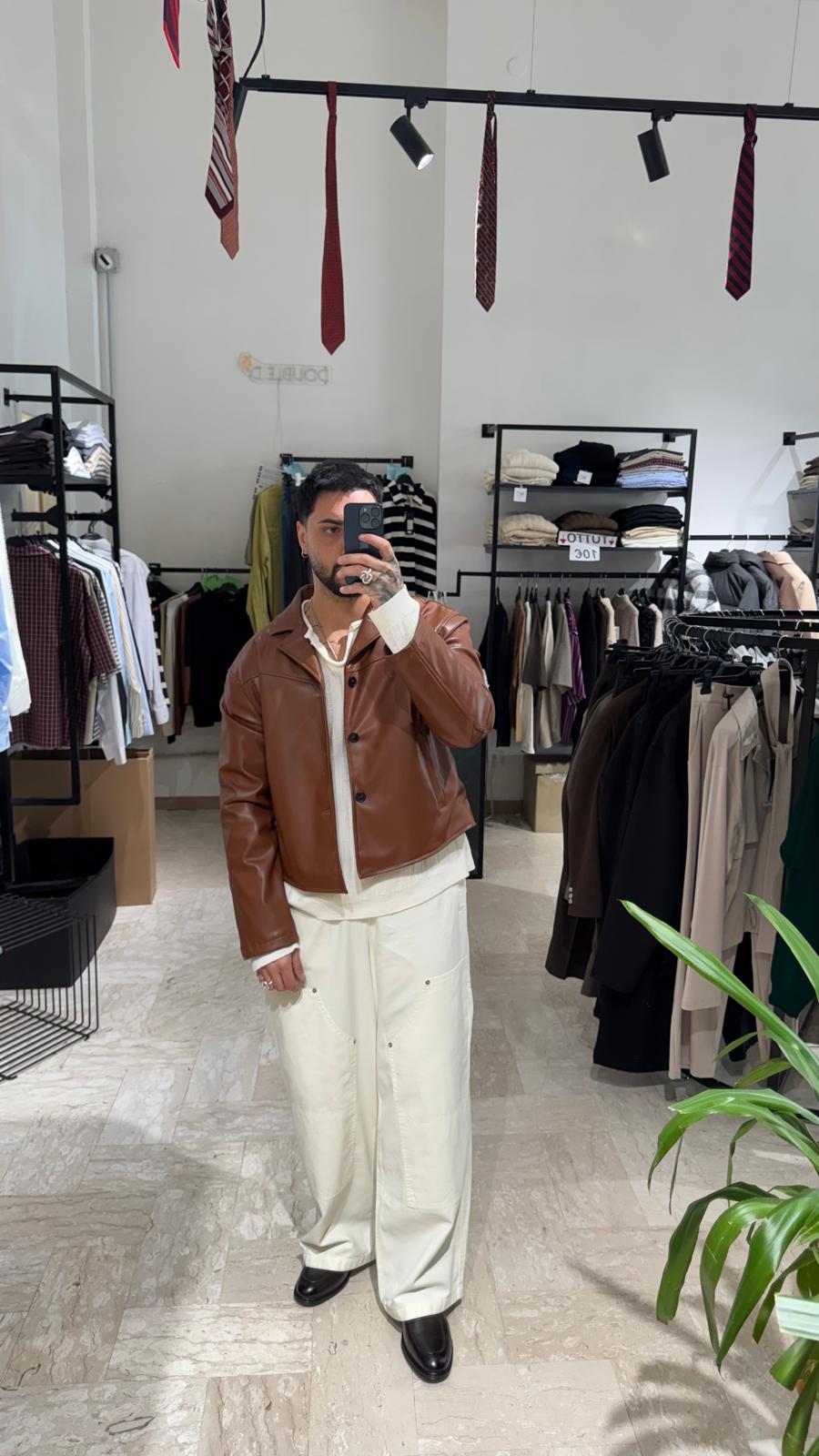JACKET CROP TERRACOTTA