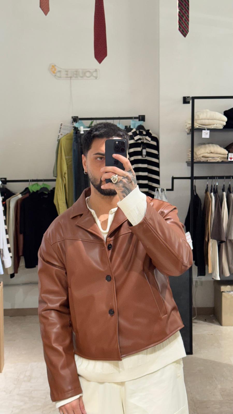 JACKET CROP TERRACOTTA