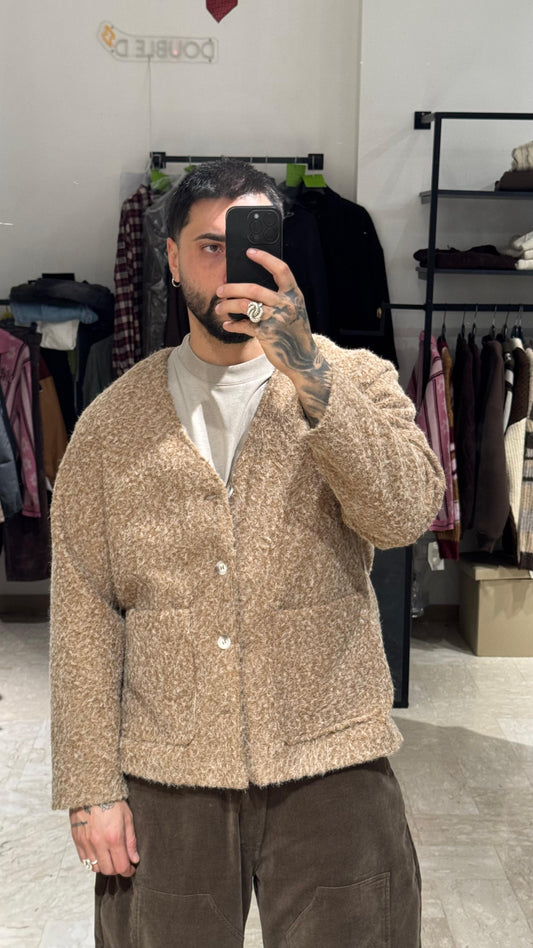 CARDIGAN/GIACCA CAMEL EFFETTO PELO