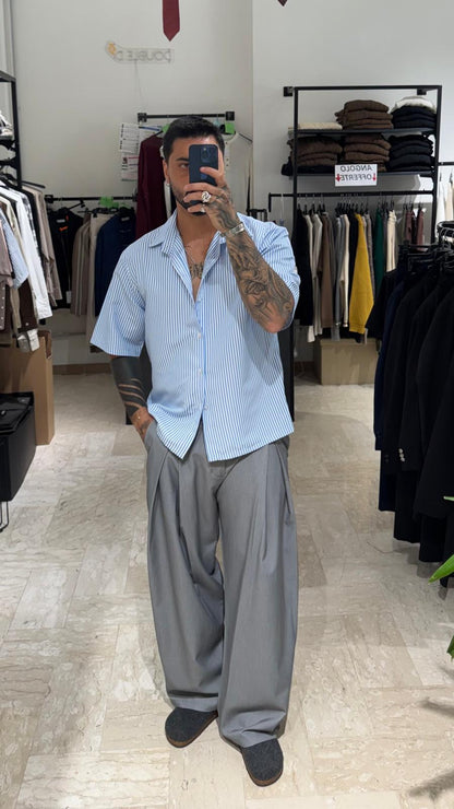 CAMICIA RIGHE AZZURRA