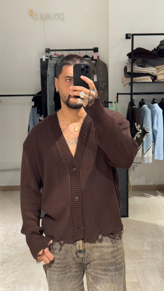 CARDIGAN MORO CON ROTTURE