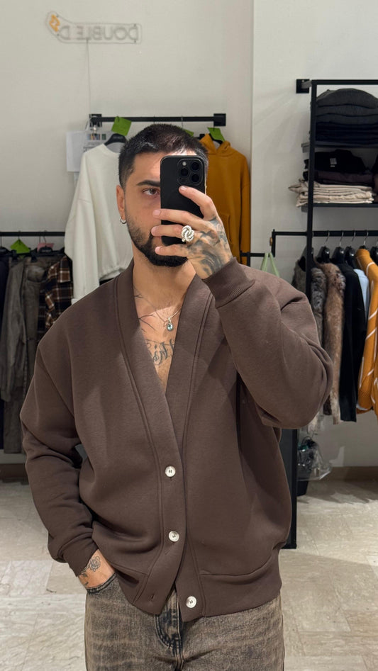 CARDIGAN MORO FELPATO