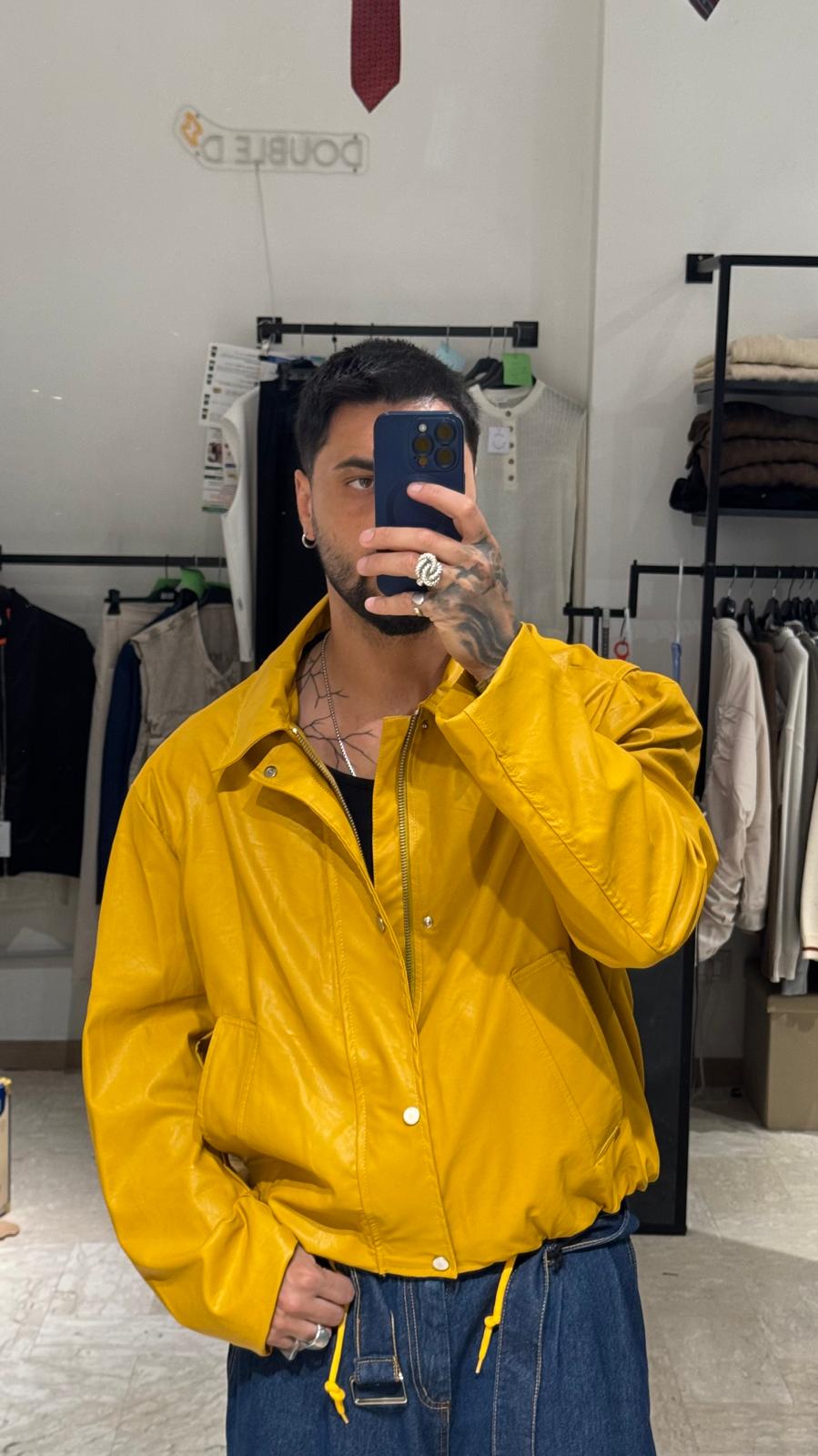 BOMBER CROP/OVER SENAPE