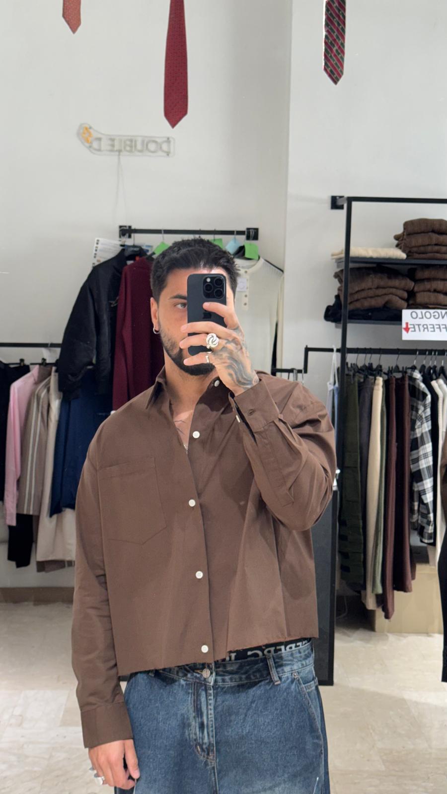 CAMICIA CROP MORO