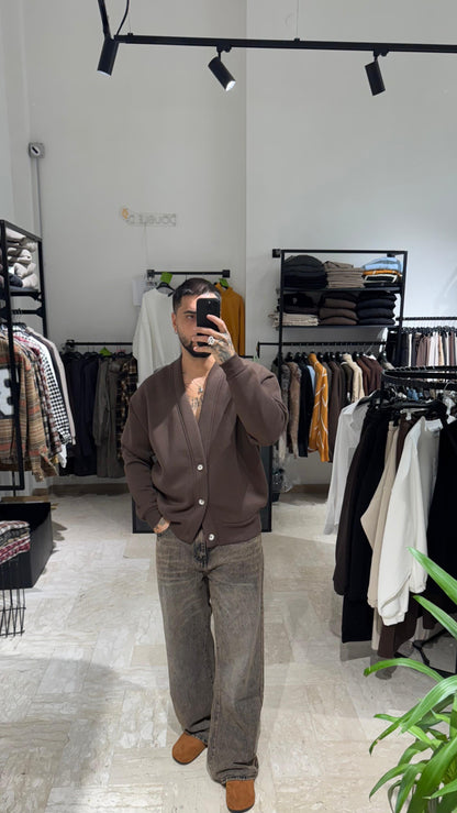 CARDIGAN MORO FELPATO