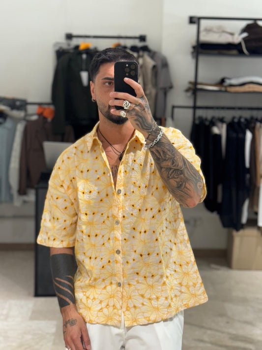 CAMICIA FIORI GIALLA