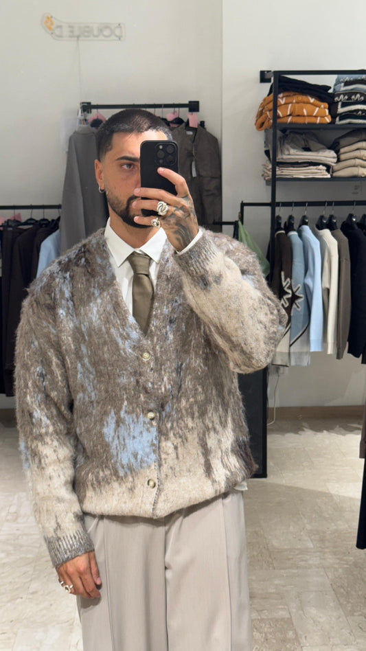 CARDIGAN EFFETTO PELO SFUMATO