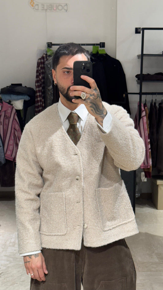 CARDIGAN/GIACCA BEIGE EFFETTO PELO