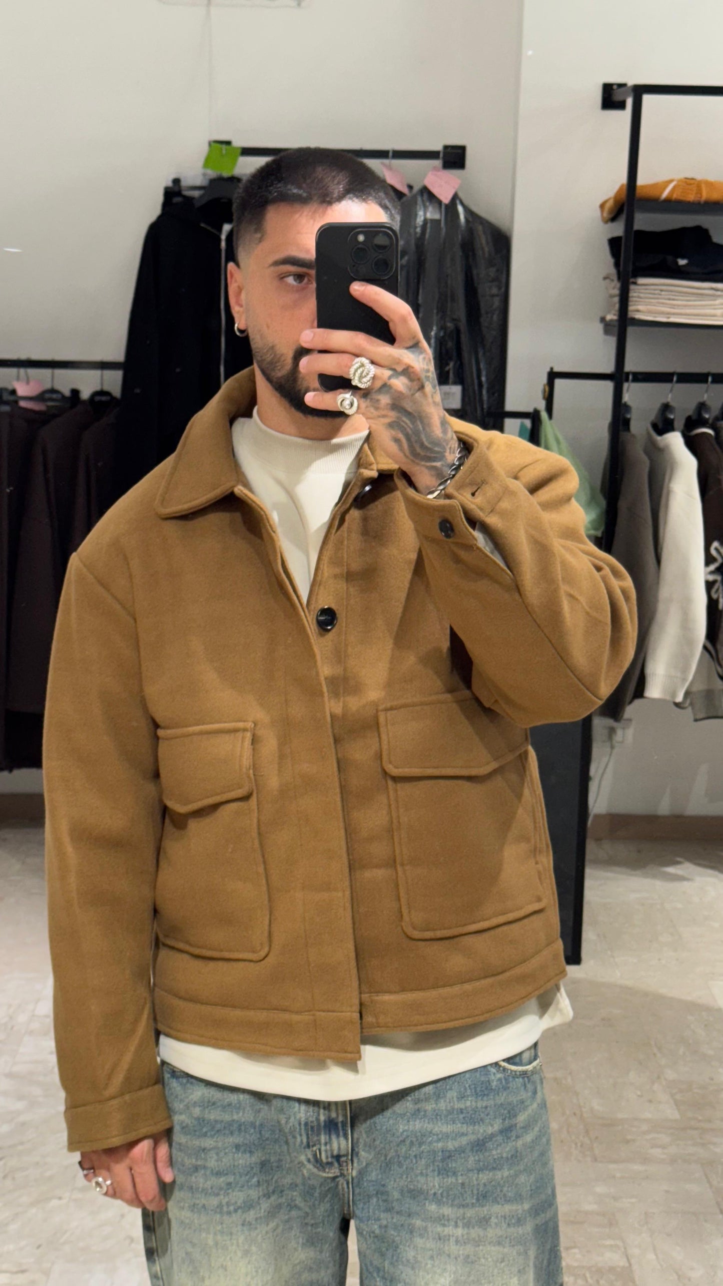 JACKET CAMMELO IN PANNO