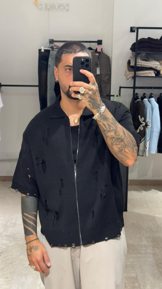 CARDIGAN/POLO NERO