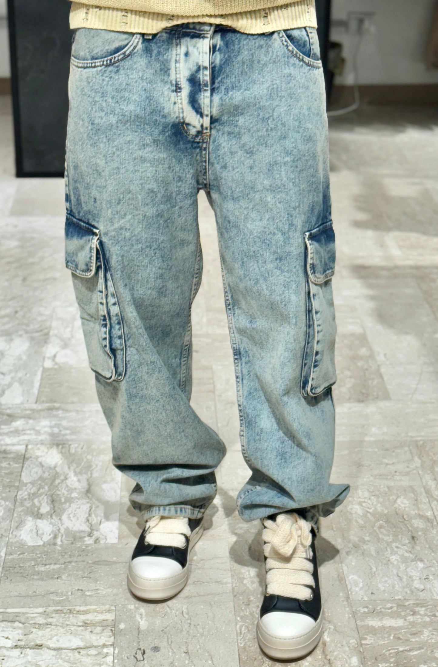 CARGO DENIM CHIARO