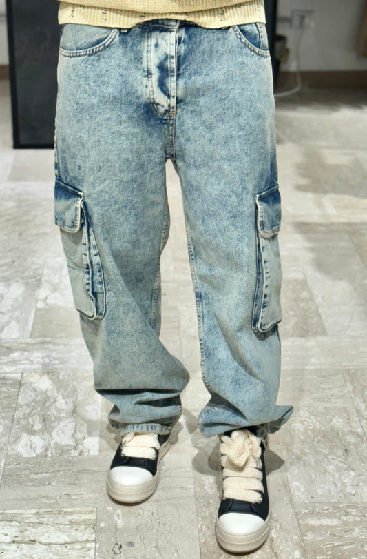 CARGO DENIM CHIARO