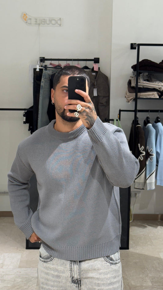 MAGLIONE GRIGIO CROP/OVER