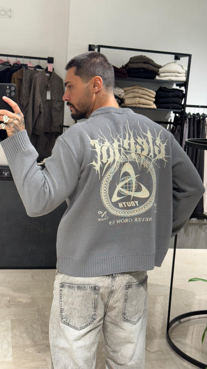 MAGLIONE GRIGIO CROP/OVER