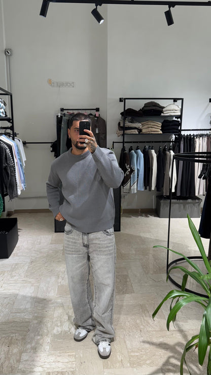 MAGLIONE GRIGIO CROP/OVER