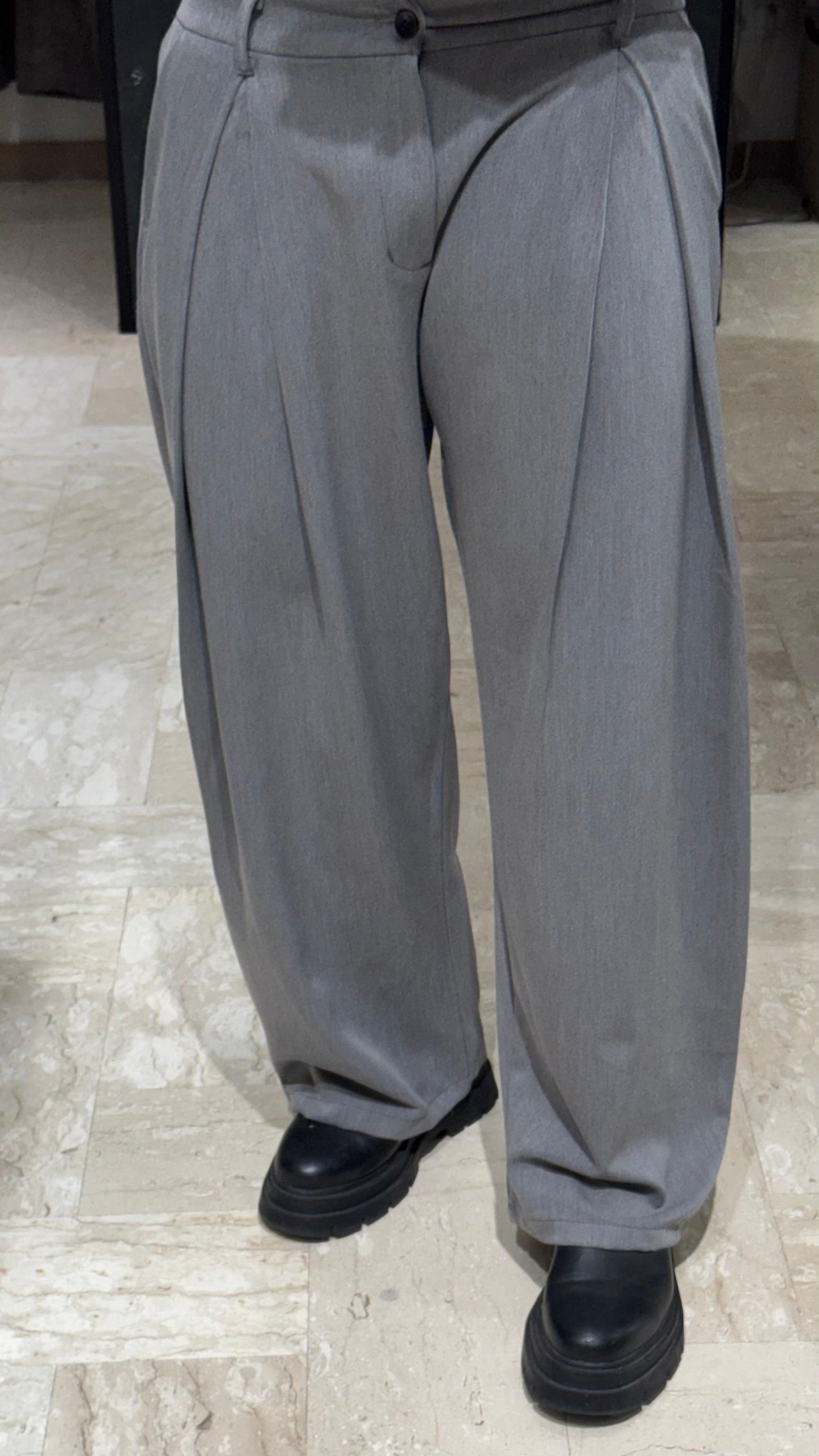 PANTALONE GRIGIO DOPPIA PENCE