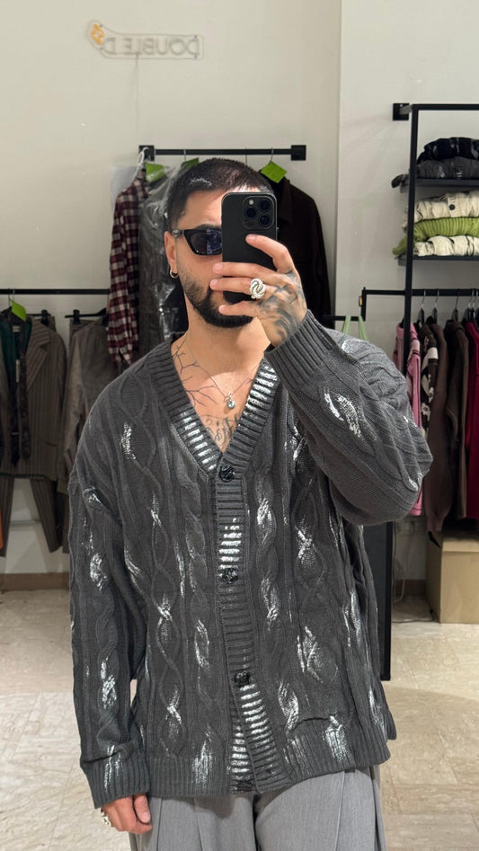 CARDIGAN GRIGIO SPORCO