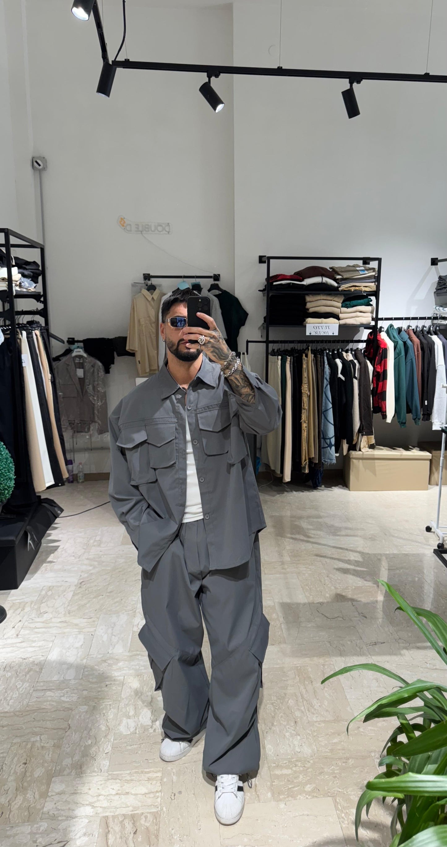 COMPLETO POCKET GRIGIO TOPO